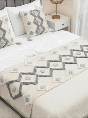 PIECERA BOHO ZIG ZAG GRIS