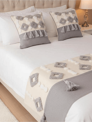 PIECERA BOHO ROMBO GRIS