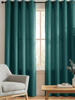 CORTINA DE TELA POLIESTER VERDE BOTELLA BAMBOO