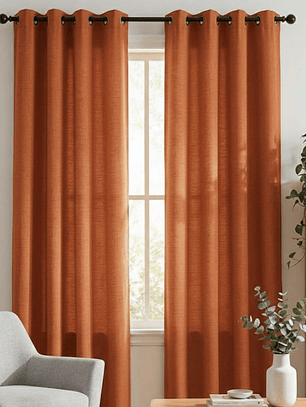 CORTINA DE TELA POLIESTER NARANJO BAMBOO