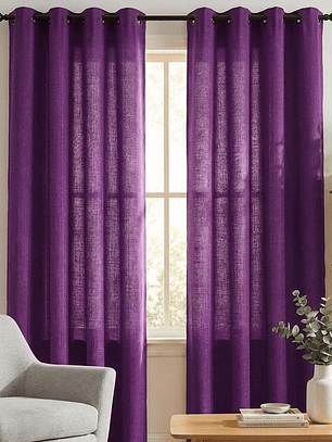 CORTINA DE TELA POLIESTER MORADO BAMBOO