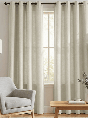 CORTINA DE TELA POLIESTER CREMA BAMBOO