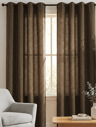 CORTINA DE TELA POLIESTER CAFE BAMBOO