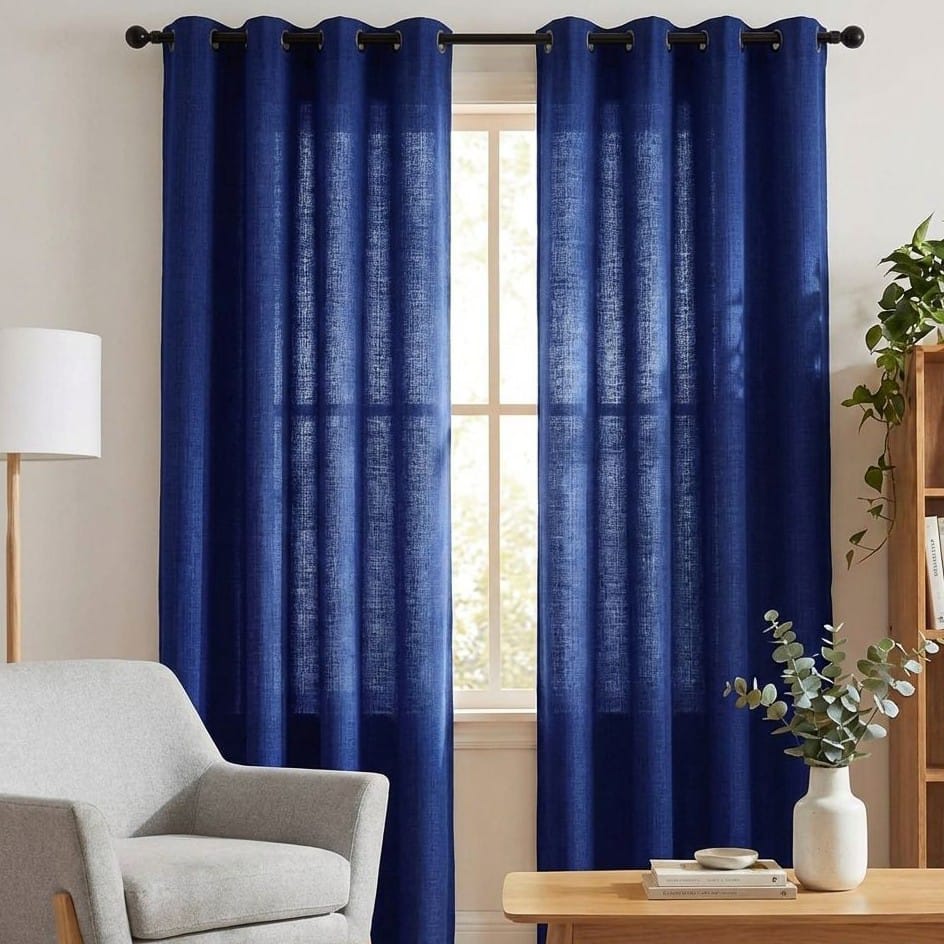 CORTINA DE TELA POLIESTER AZUL BAMBOO 2