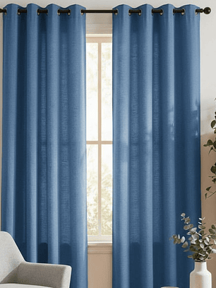 CORTINA DE TELA POLIESTER AZUL CLARO BAMBOO