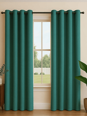 CORTINA ENGOMADA BLACK OUT VERDE ESMERALDA