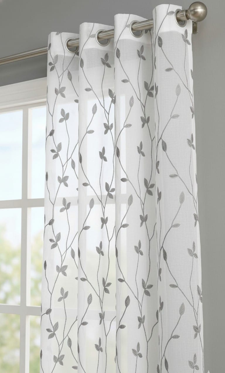 PACK DE CORTINAS DE TELA CON VISILLOS COLOR GRIS 2