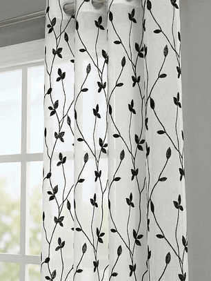 PACK DE CORTINAS DE TELA CON VISILLOS COLOR NEGRO