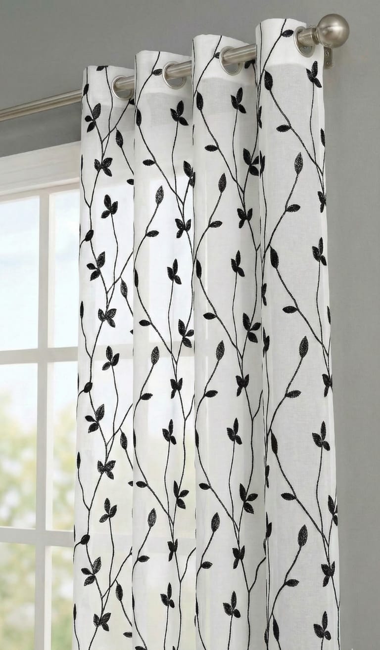 PACK DE CORTINAS DE TELA CON VISILLOS COLOR NEGRO 2