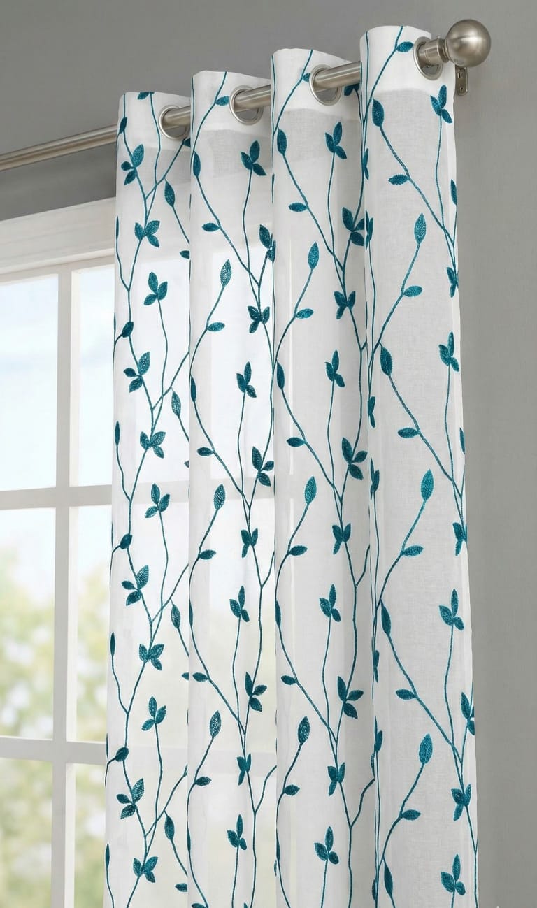 PACK DE CORTINAS DE TELA CON VISILLOS COLOR VERDE ESMERALDA 2