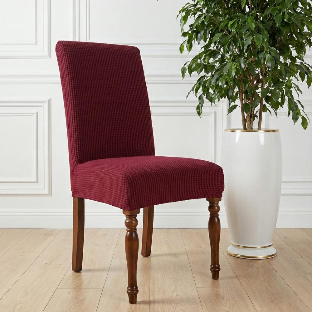 FUNDAS DE SILLA PACK 6 UNIDADES CUADROS BURDEO 1