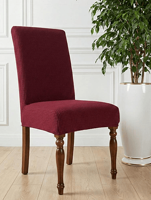 FUNDAS DE SILLA PACK 6 UNIDADES CUADROS BURDEO