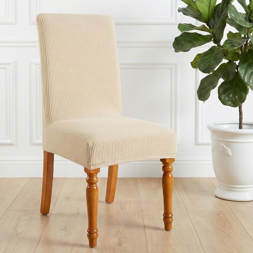 FUNDAS DE SILLA PACK 6 UNIDADES CUADROS CREMA 1