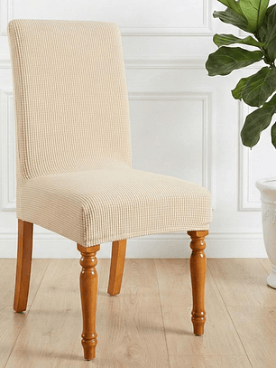 FUNDAS DE SILLA PACK 6 UNIDADES CUADROS CREMA