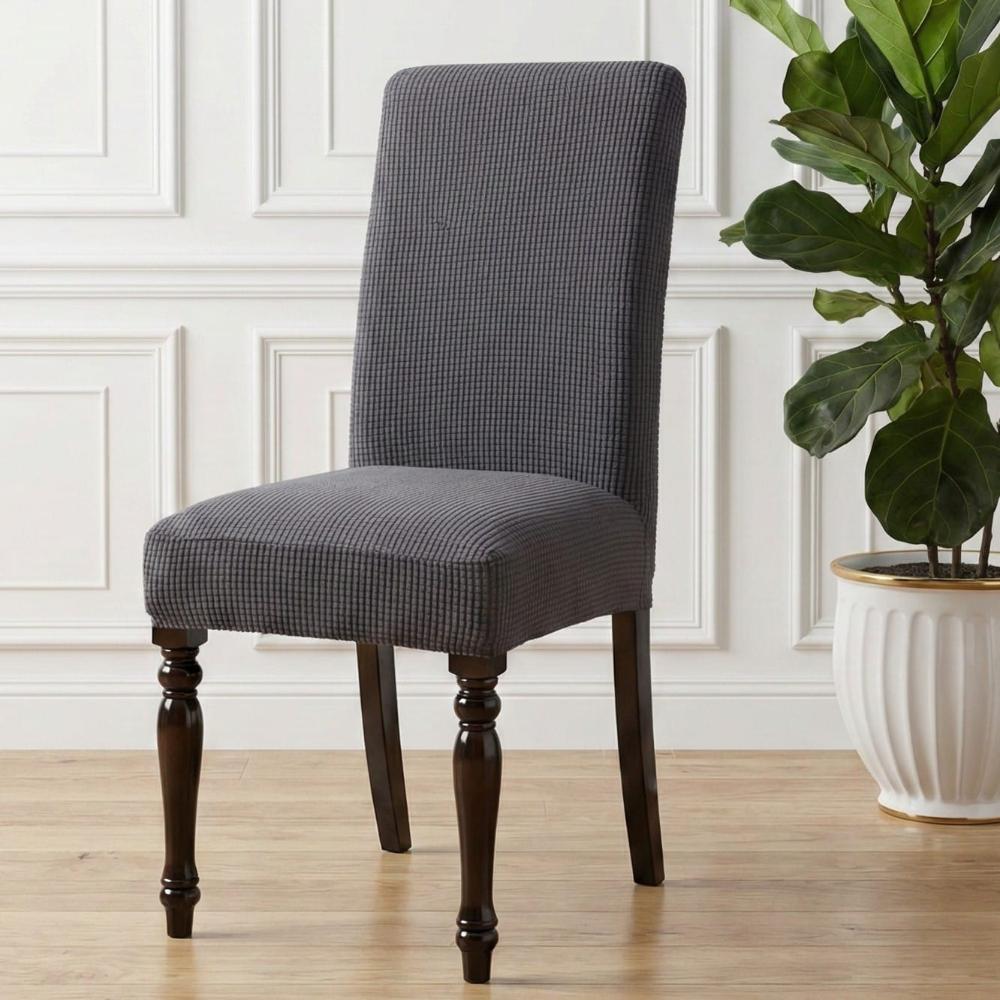 FUNDAS DE SILLA PACK 6 UNIDADES CUADROS GRIS 1