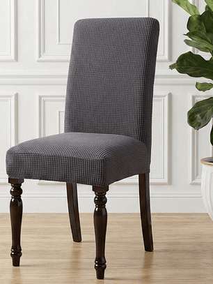 FUNDAS DE SILLA PACK 6 UNIDADES CUADROS GRIS