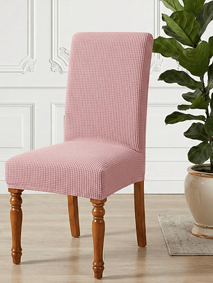 FUNDAS DE SILLA PACK 6 UNIDADES CUADROS ROSADO