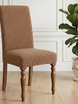 FUNDAS DE SILLA PACK 6 UNIDADES CUADROS CAMEL