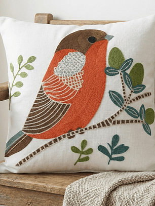 PACK 2 FUNDAS DE COJINES BORDADAS AVE TERRACOTA