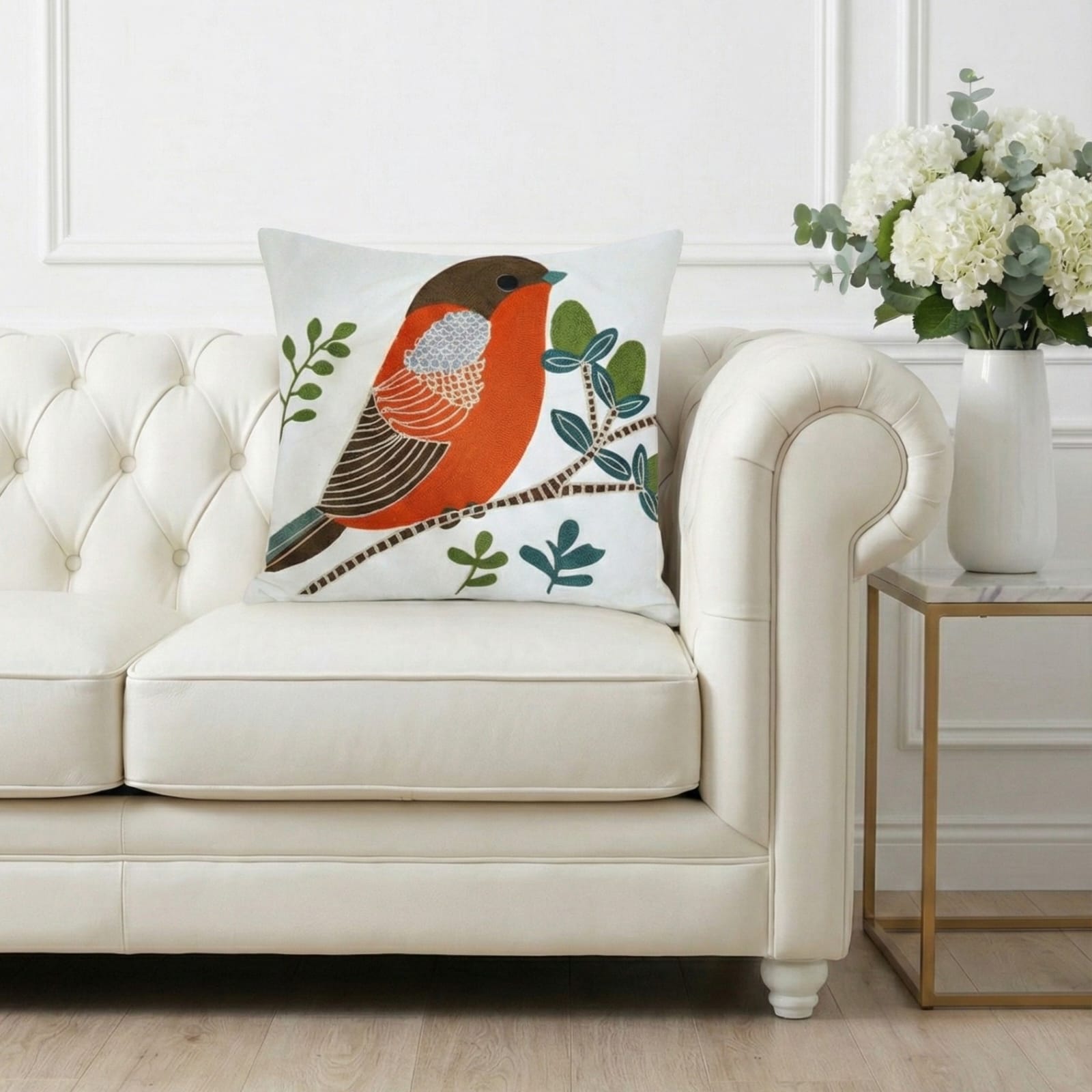 PACK 2 FUNDAS DE COJINES BORDADAS AVE TERRACOTA 2