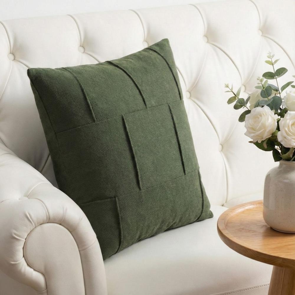 PACK 2 FUNDAS DE COJINES TEXTURA CUADROS VERDE 1