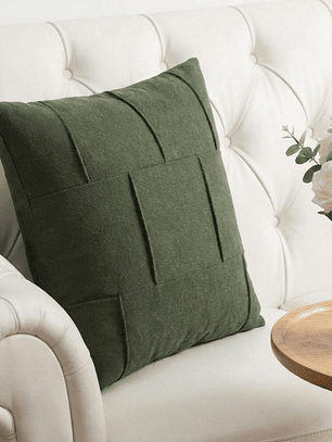 PACK 2 FUNDAS DE COJINES TEXTURA CUADROS VERDE