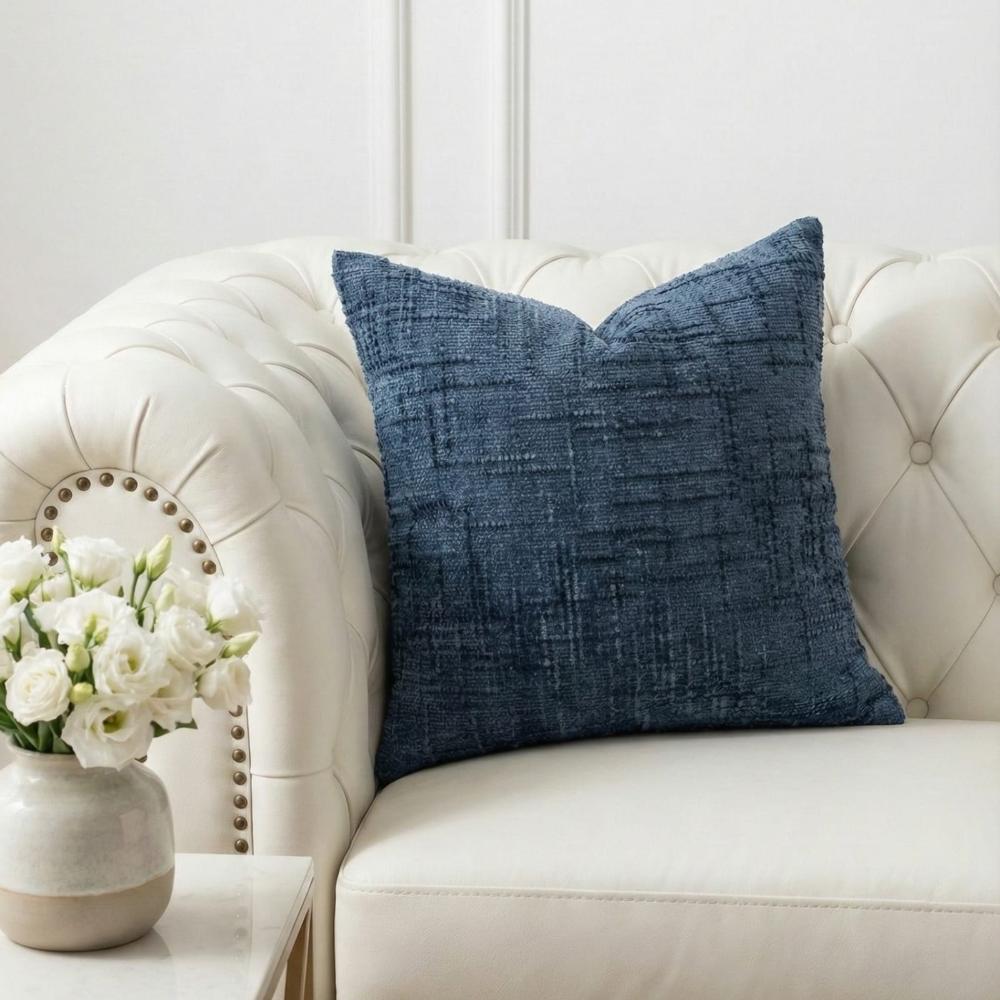 PACK 2 FUNDAS DE COJINES TEXTURA LINEAS AZUL 1