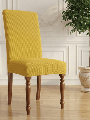 FUNDAS DE SILLA PACK 6 UNIDADES CUADROS AMARILLO