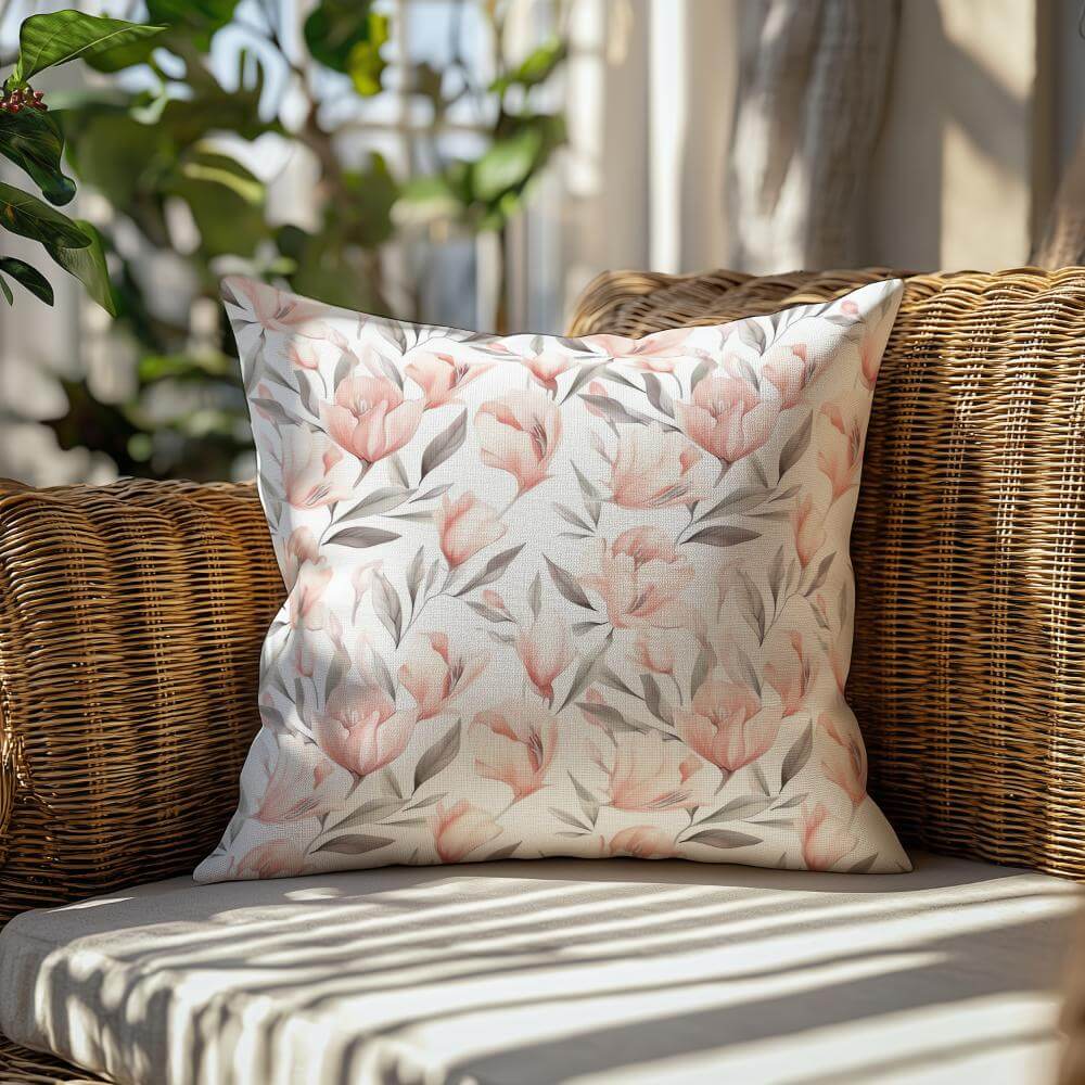 FUNDA DE COJIN FLORES ROSADAS 2