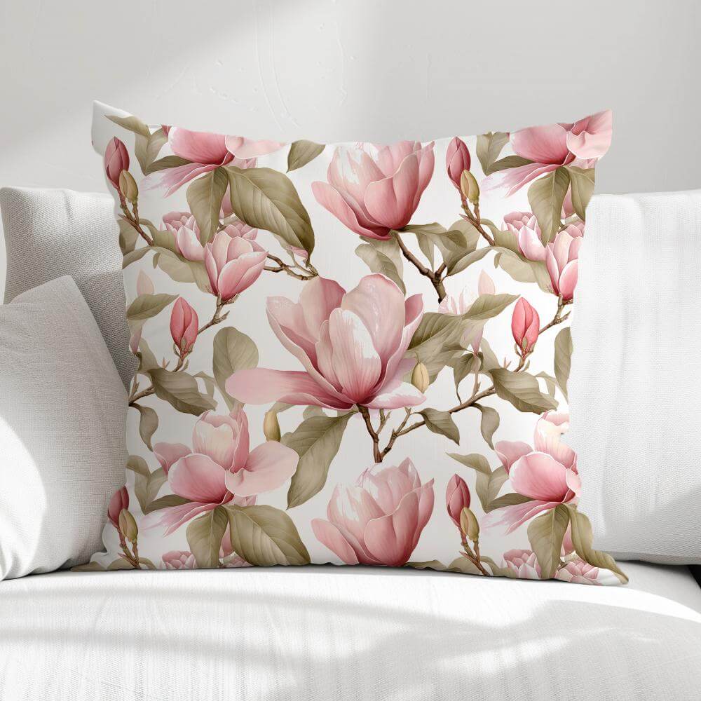 FUNDA DE COJIN MAGNOLIAS ROSADAS 1