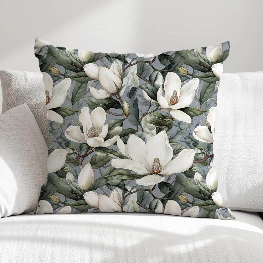 FUNDA DE COJIN MAGNOLIAS BLANCAS 1