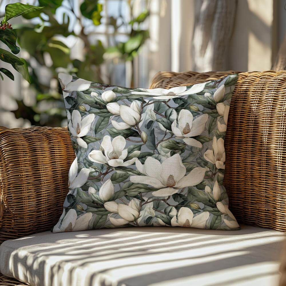 FUNDA DE COJIN MAGNOLIAS BLANCAS 2