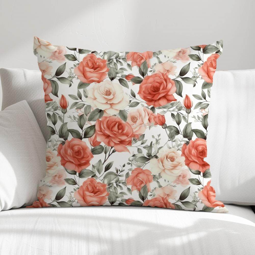 FUNDA DE COJIN ROSAS COLOR 1