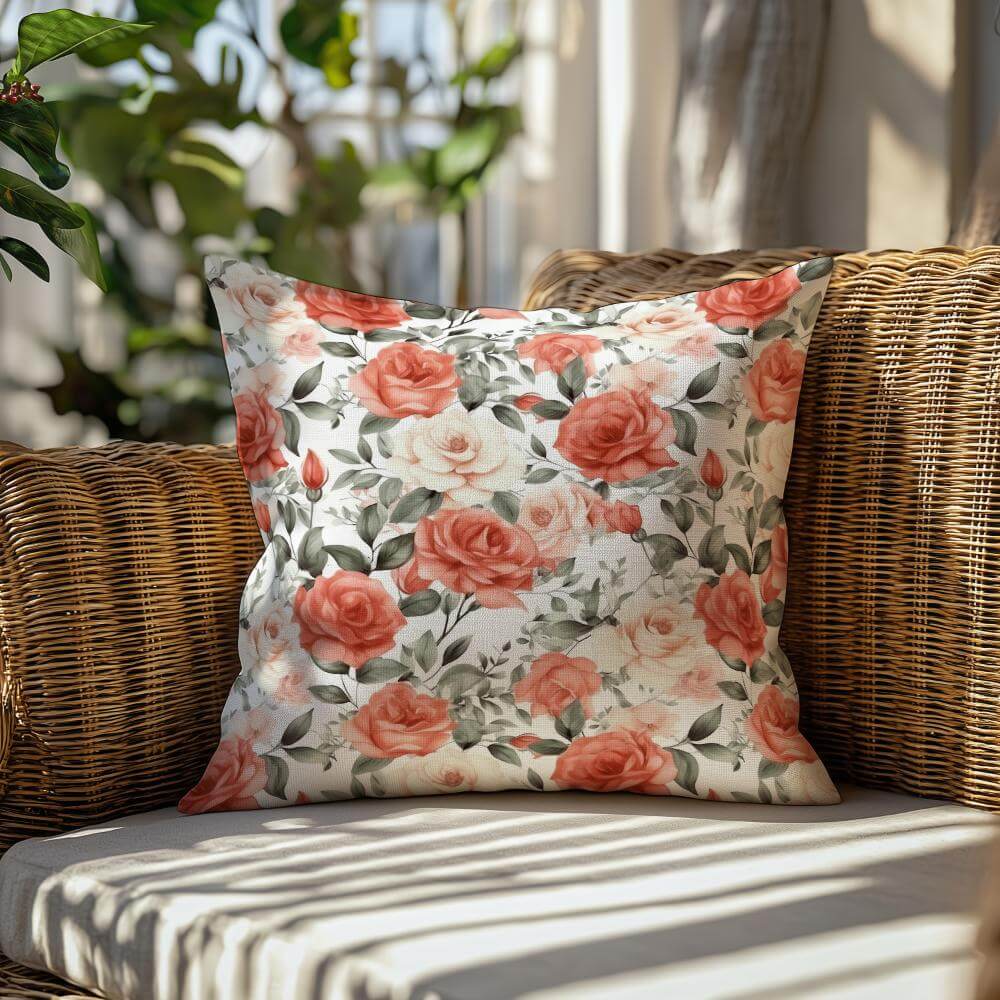 FUNDA DE COJIN ROSAS COLOR 2