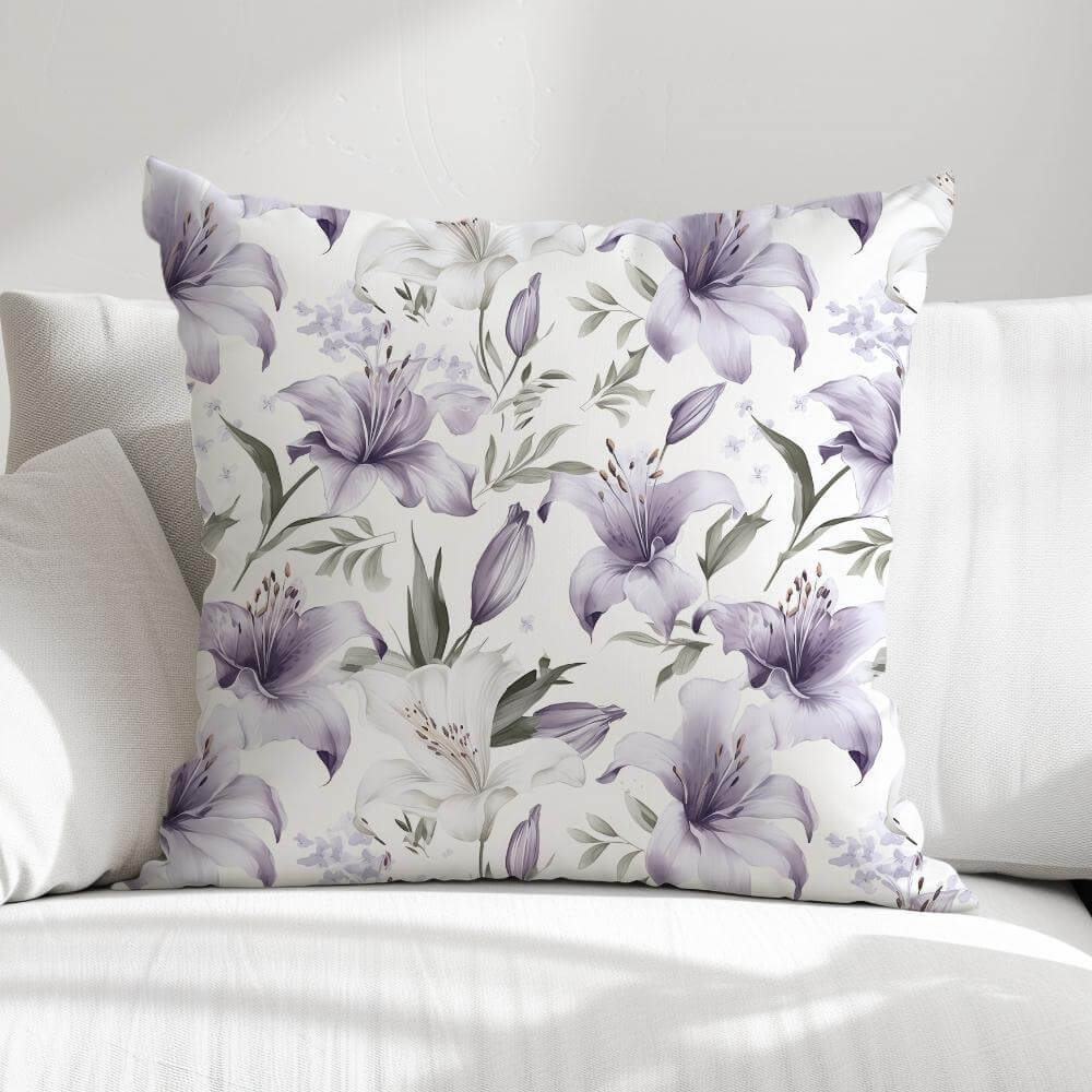 FUNDA DE COJIN FLORES GRIS AZULADO 1