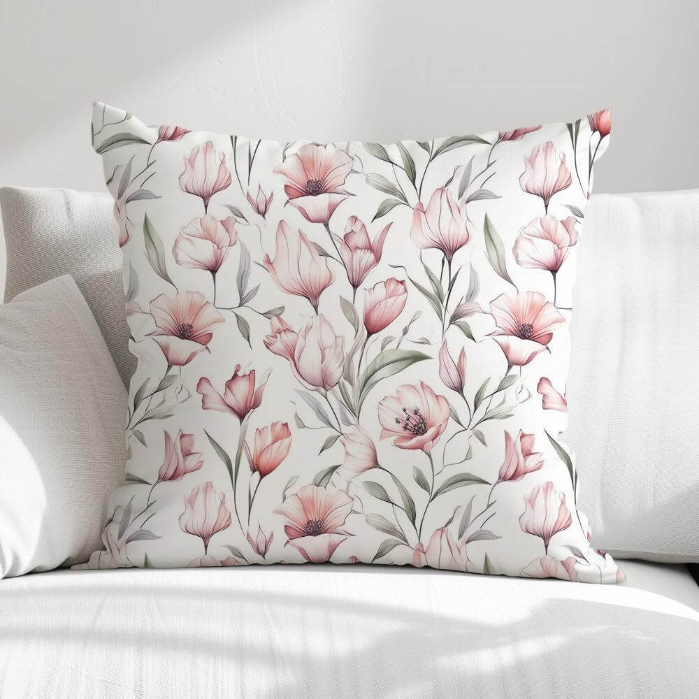 FUNDA DE COJIN FLORES ROSADAS PEQUEÑAS 1