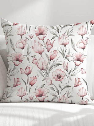 FUNDA DE COJIN FLORES ROSADAS PEQUEÑAS