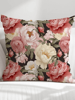 FUNDA DE COJIN ROSAS VINTAGE