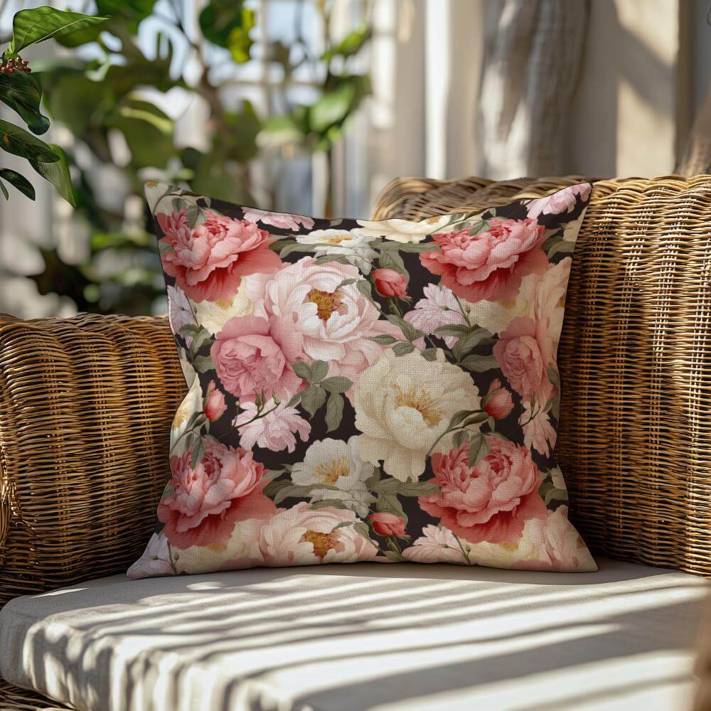 FUNDA DE COJIN ROSAS VINTAGE 2