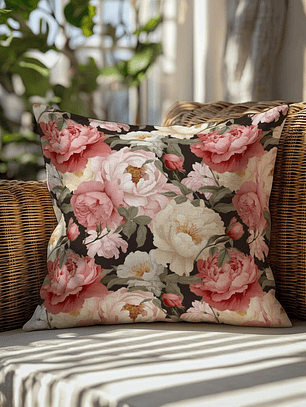 FUNDA DE COJIN ROSAS VINTAGE