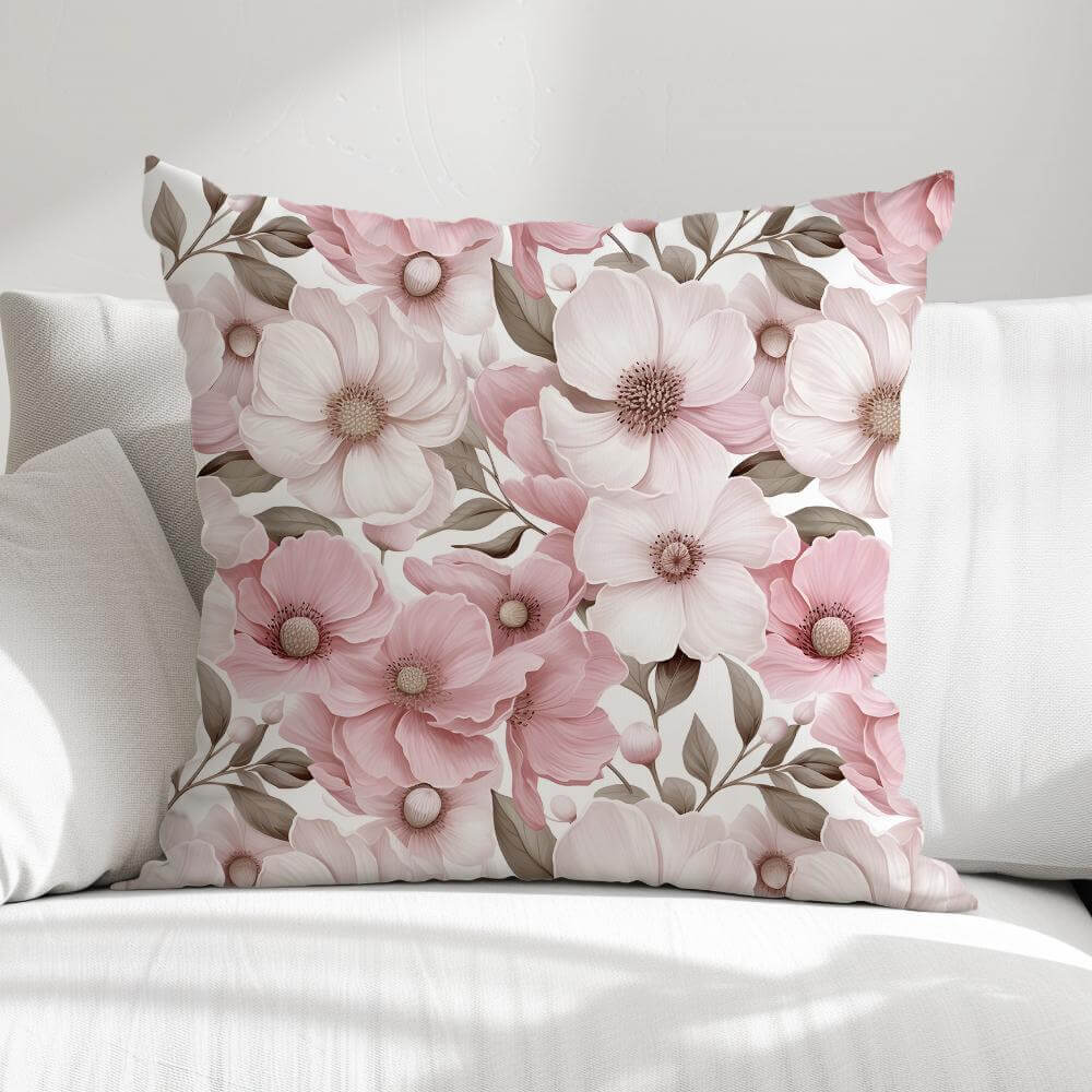 FUNDA DE COJIN FLORES SILVESTRES ROSADAS 1