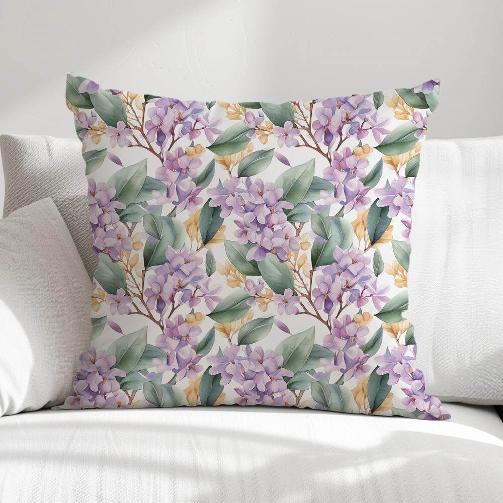 FUNDA DE COJIN FLORES MORADAS 1