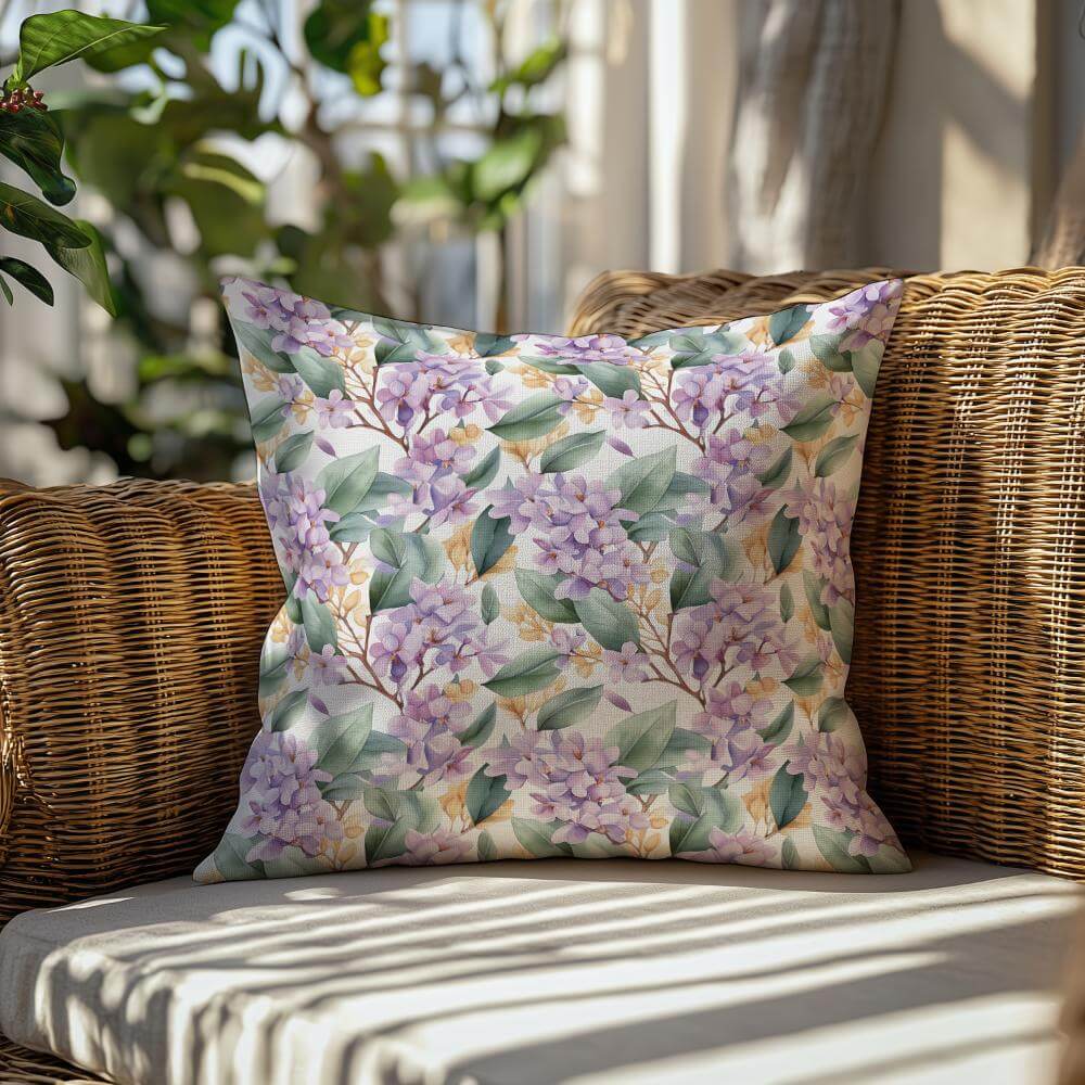 FUNDA DE COJIN FLORES MORADAS 2