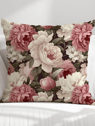 FUNDA DE COJIN FLORES VICTORIANAS