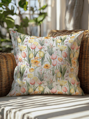 FUNDA DE COJIN TULIPANES PEQUEÑOS