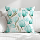 FUNDA DE COJIN TULIPANES TURQUESA - Miniatura 1