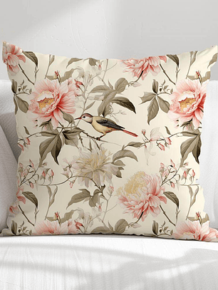 FUNDA DE COJIN PAJARO AMARILLO