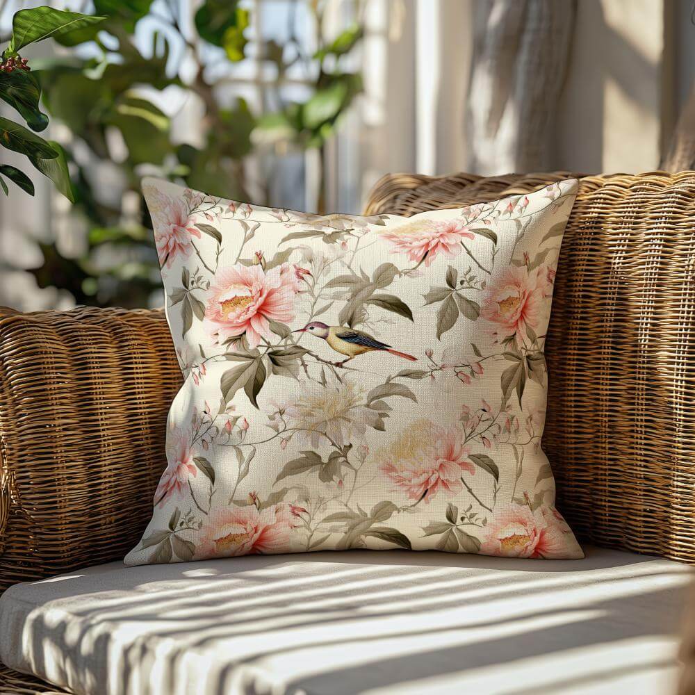 FUNDA DE COJIN PAJARO AMARILLO 2