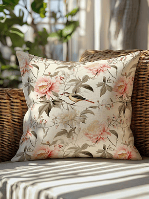 FUNDA DE COJIN PAJARO AMARILLO