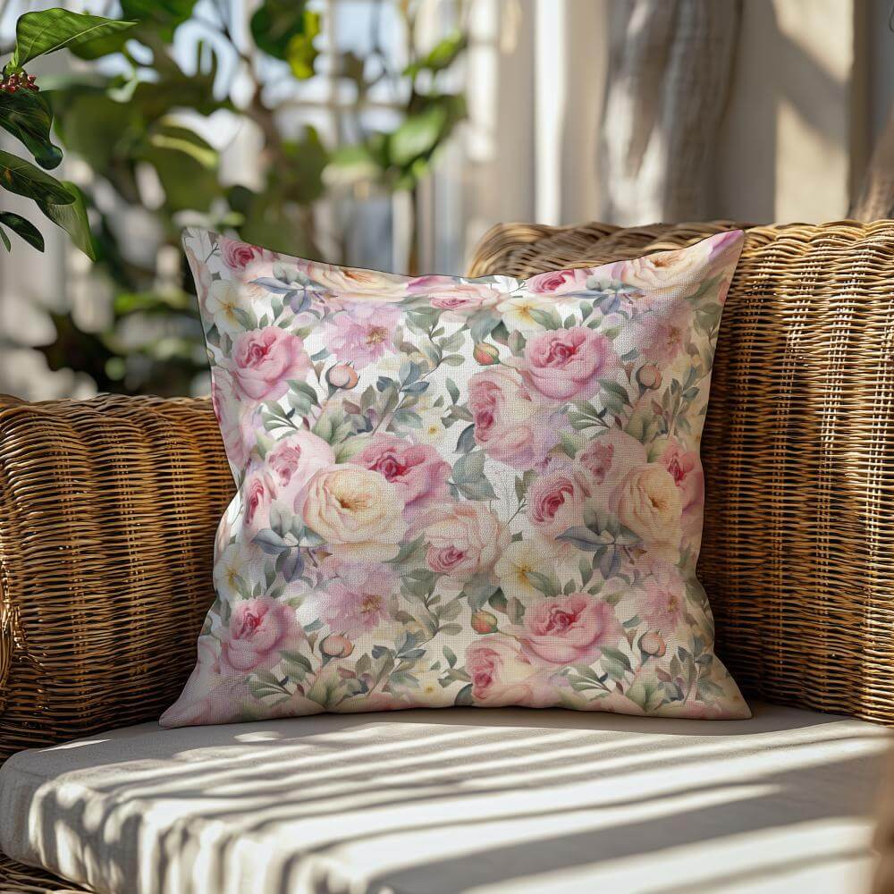 FUNDA DE COJIN ROSAS ACUARELA 2